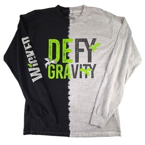 Wicked The Musical Defy Gravity Split Dye Long Sleeve Shirt Unisex M Black Grey